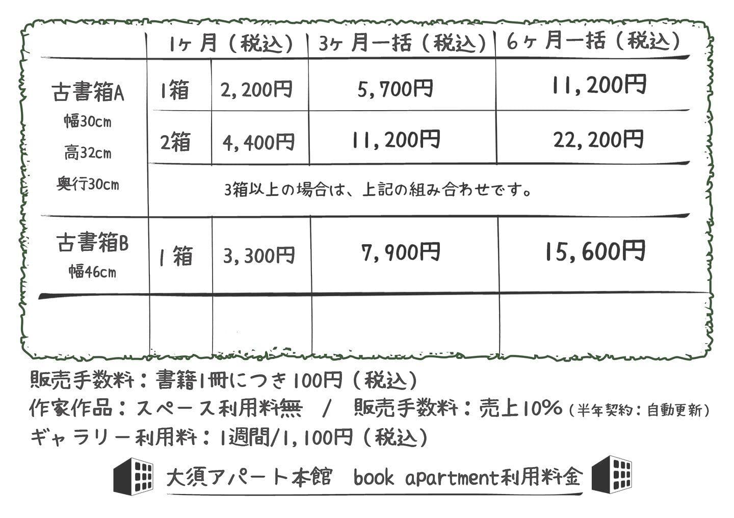 book apartment料金表